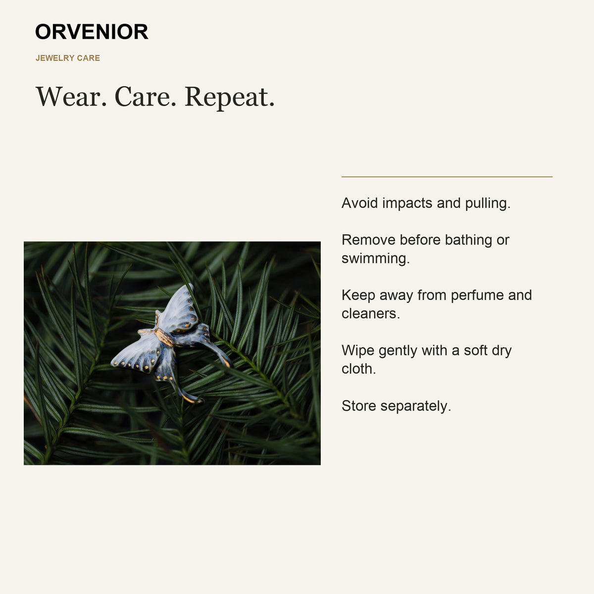 ORVENIOR Butterfly Statement Brooch for Women PT07 care
