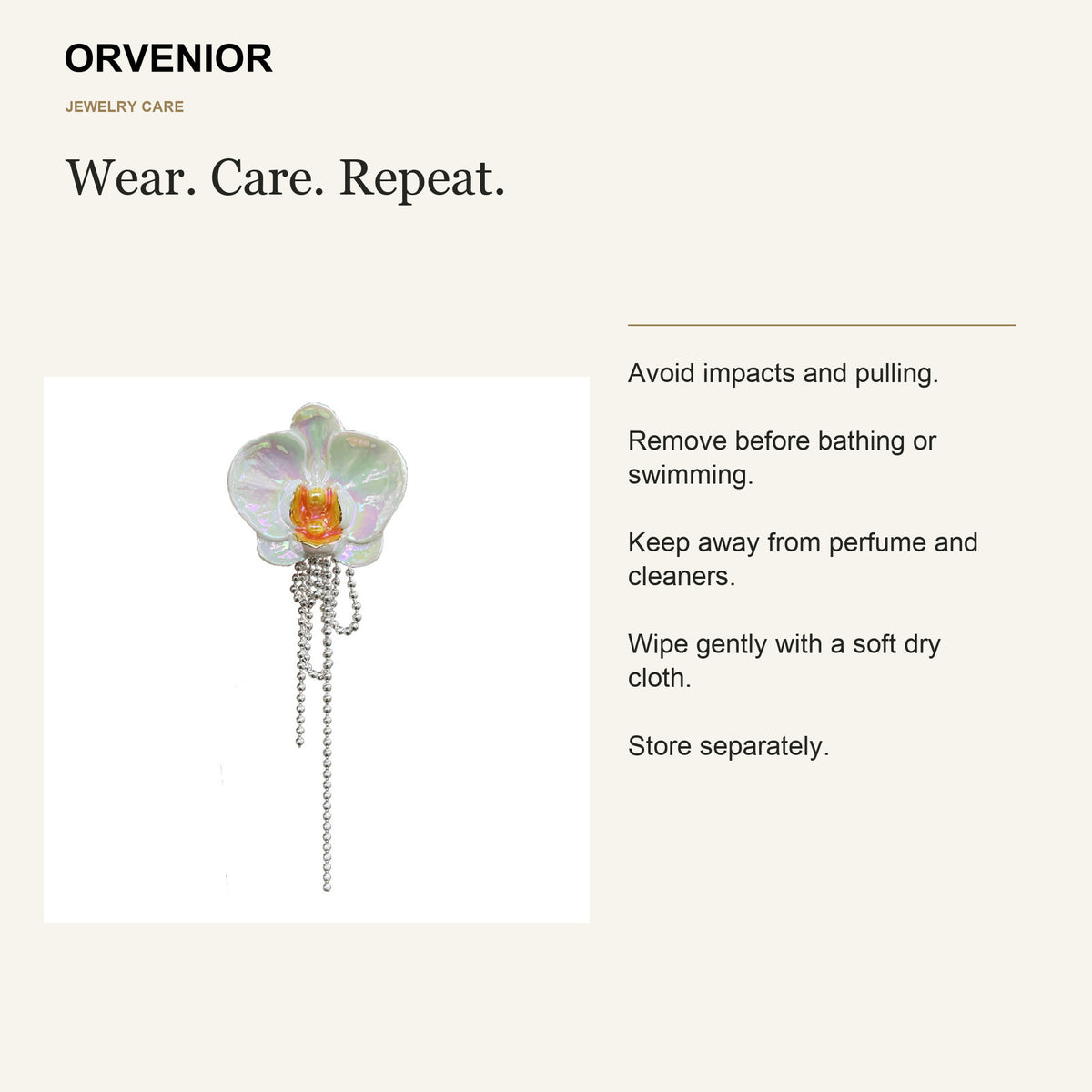 ORVENIOR Orchid Flower Fringe Brooch for Women PT07 care
