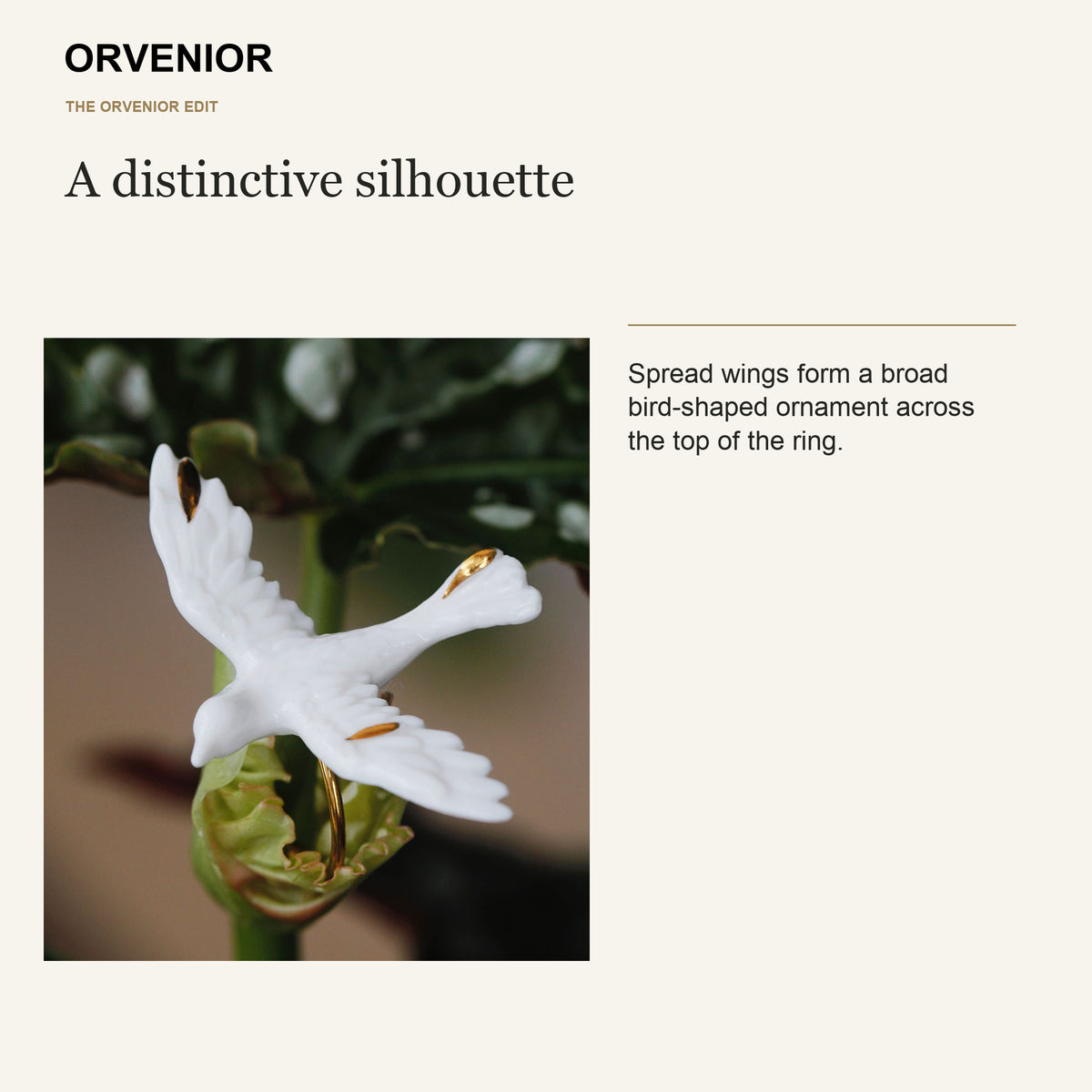 ORVENIOR Flying Bird Statement Ring for Women PT04 design