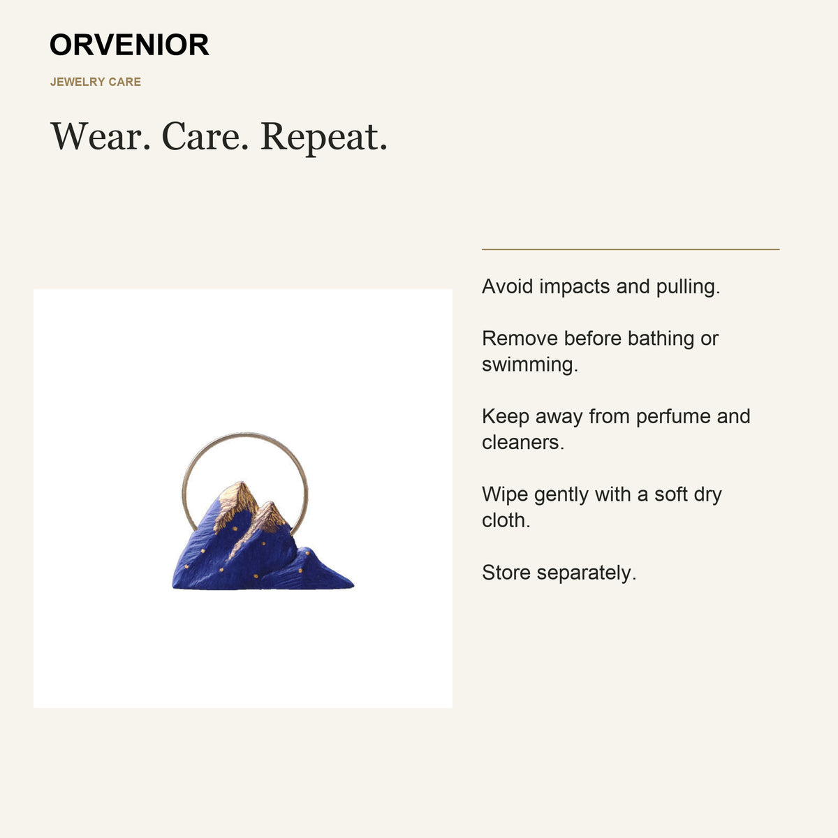 ORVENIOR Blue Mountain Sunrise Circle Brooch for Women PT07 care