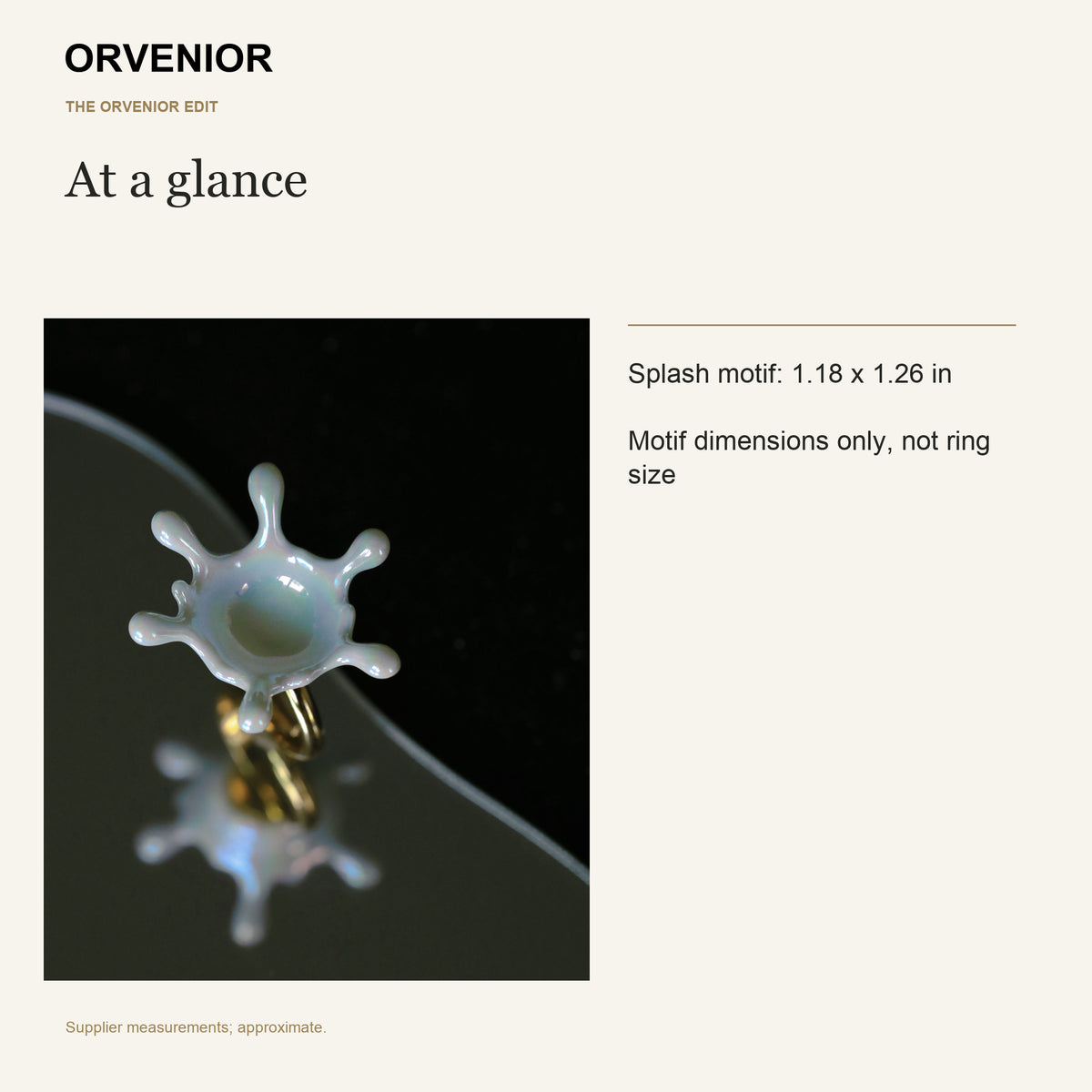 ORVENIOR Water Splash Statement Ring for Women PT05 details