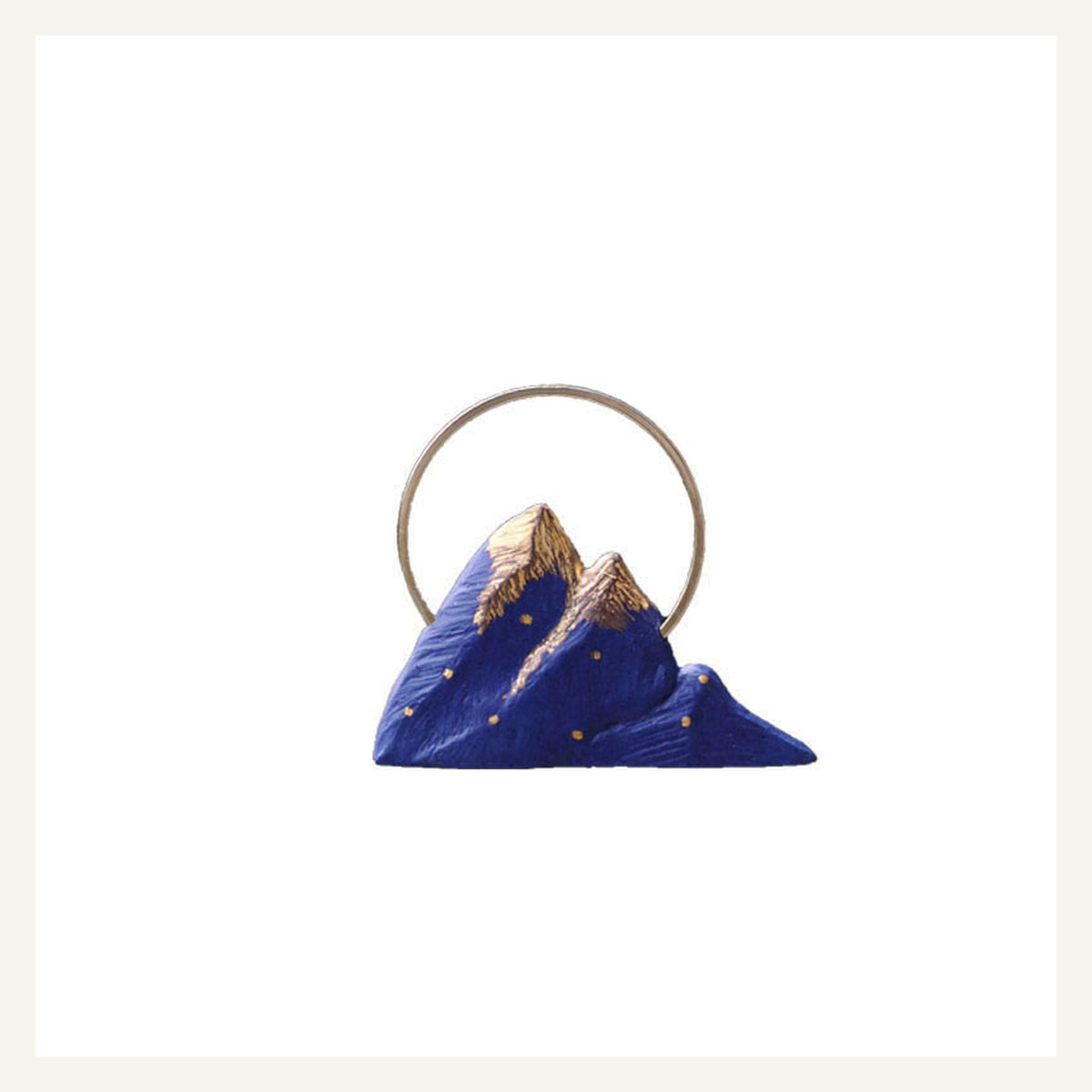 ORVENIOR Blue Mountain Sunrise Circle Brooch for Women PT02