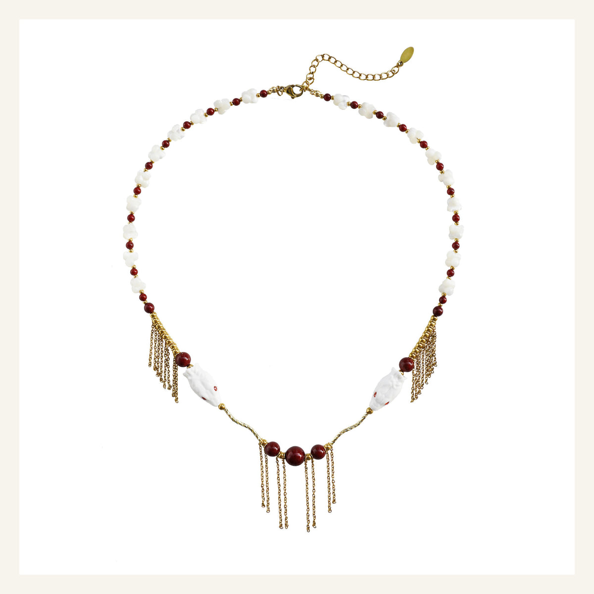 ORVENIOR Spine Snake Beaded Tassel Necklace for Women PT02