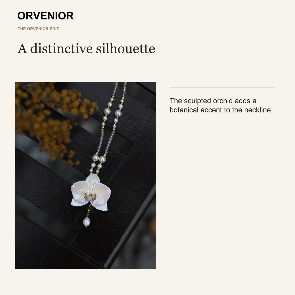 ORVENIOR Short Orchid Beaded Necklace for Women PT04 design
