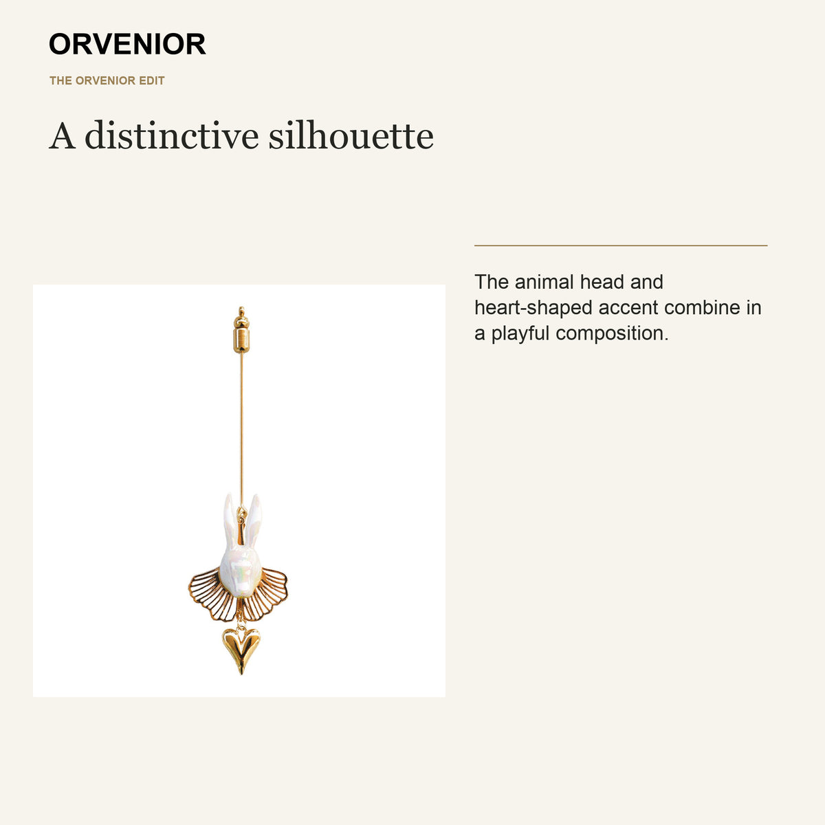 ORVENIOR Rabbit and Heart Stick Brooch for Women PT04 design