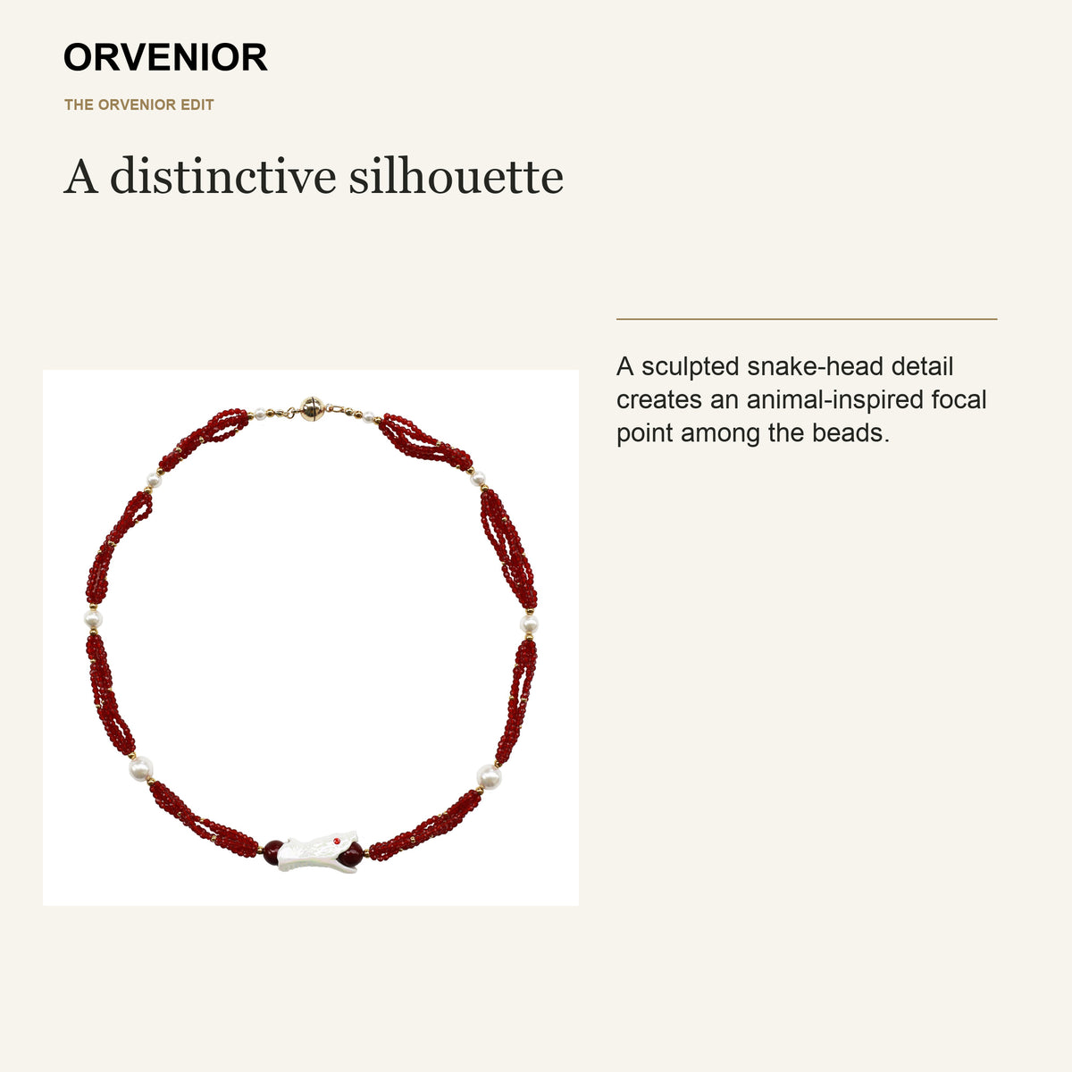 ORVENIOR Berry Snake Full-Feast Beaded Necklace for Women PT04 design