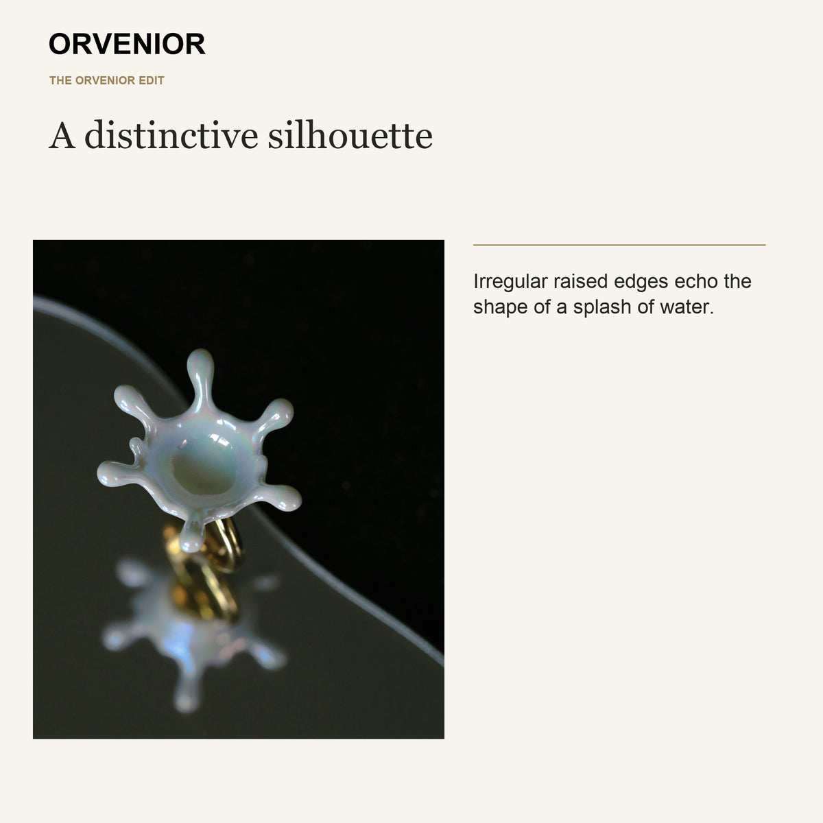 ORVENIOR Water Splash Statement Ring for Women PT04 design