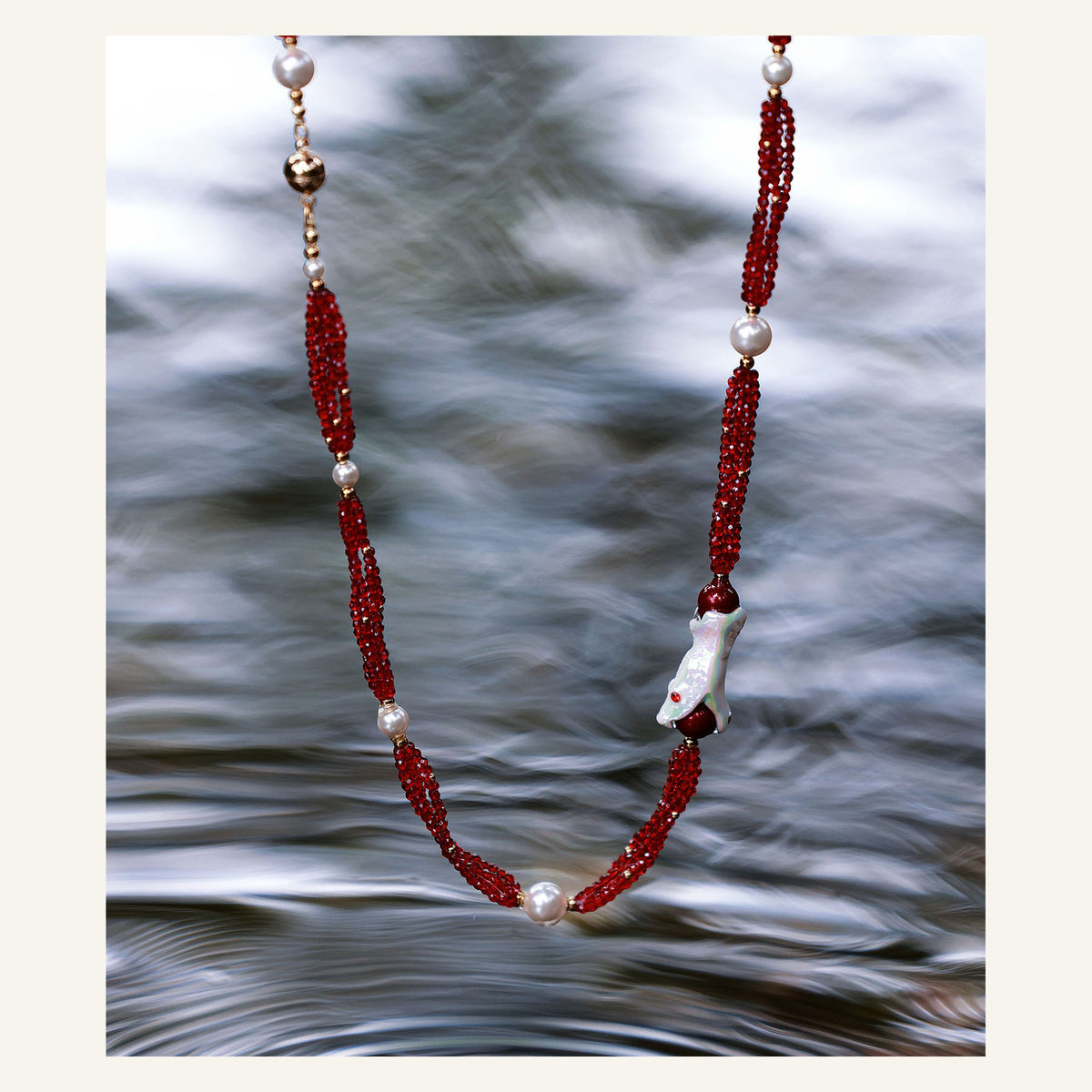 ORVENIOR Berry Snake Full-Feast Beaded Necklace for Women PT03