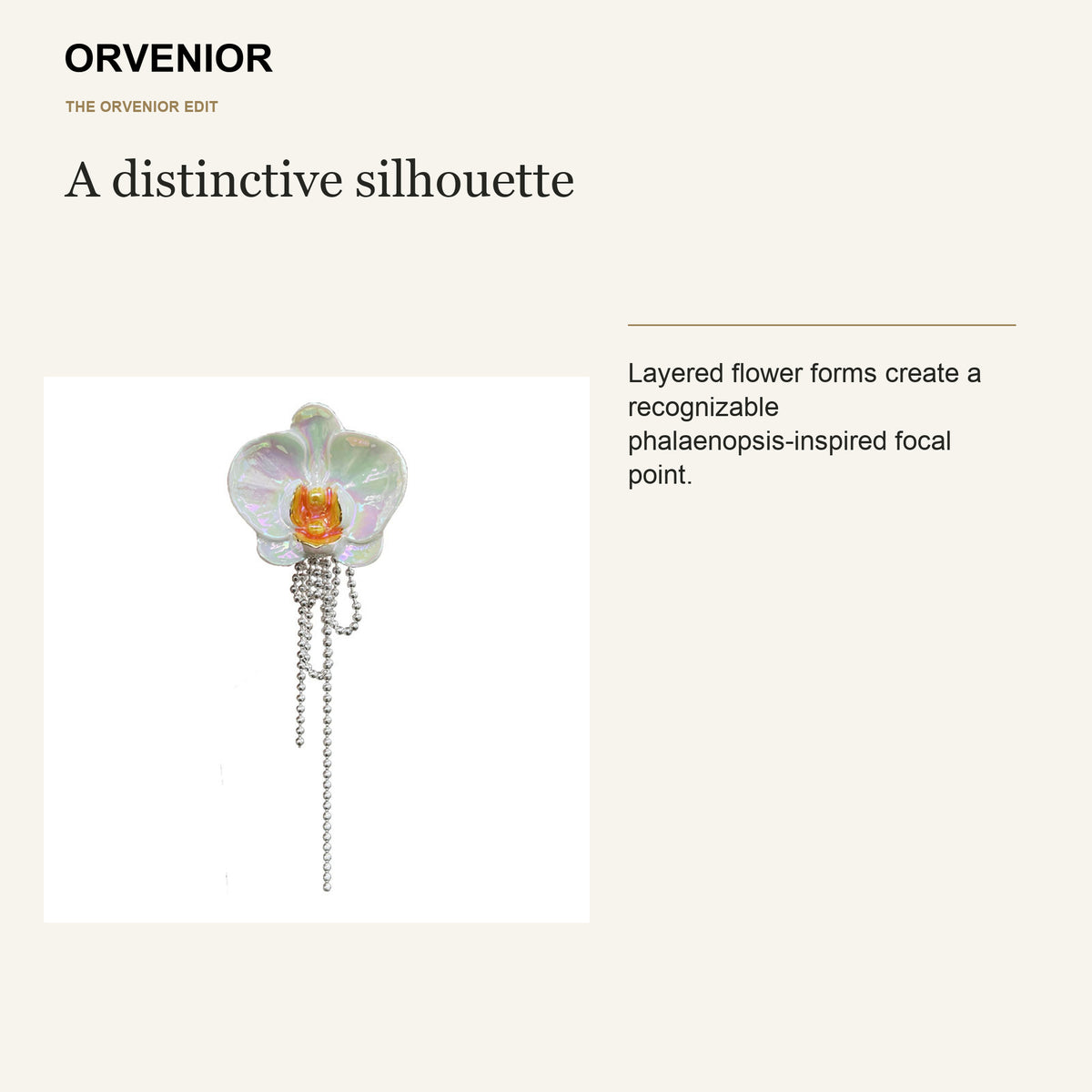 ORVENIOR Orchid Flower Fringe Brooch for Women PT04 design