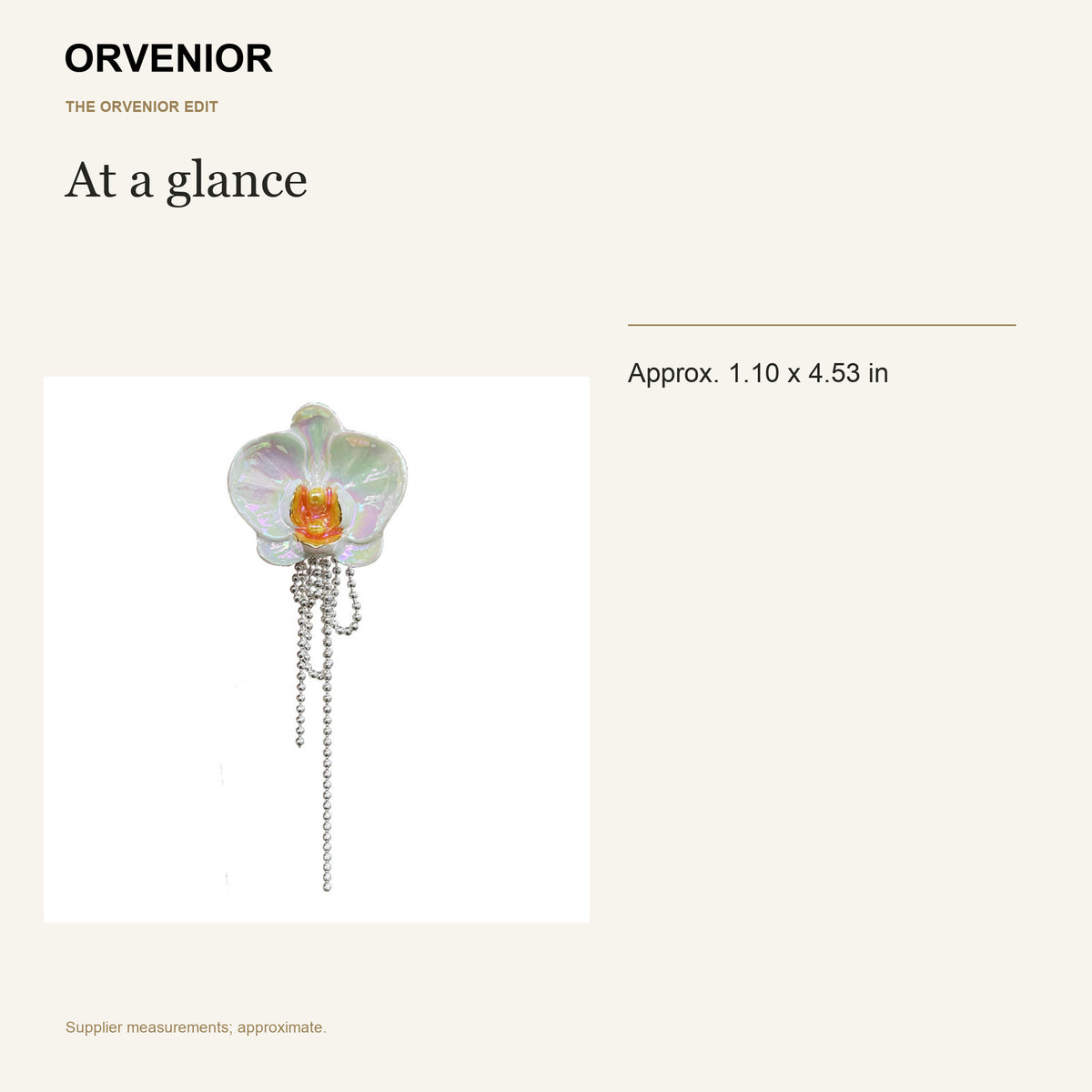 ORVENIOR Orchid Flower Fringe Brooch for Women PT05 details