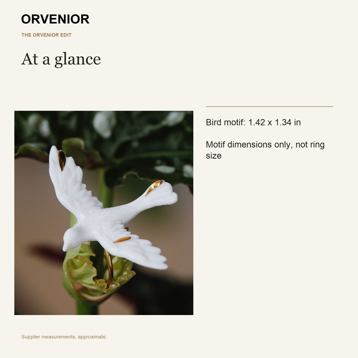ORVENIOR Flying Bird Statement Ring for Women PT05 details