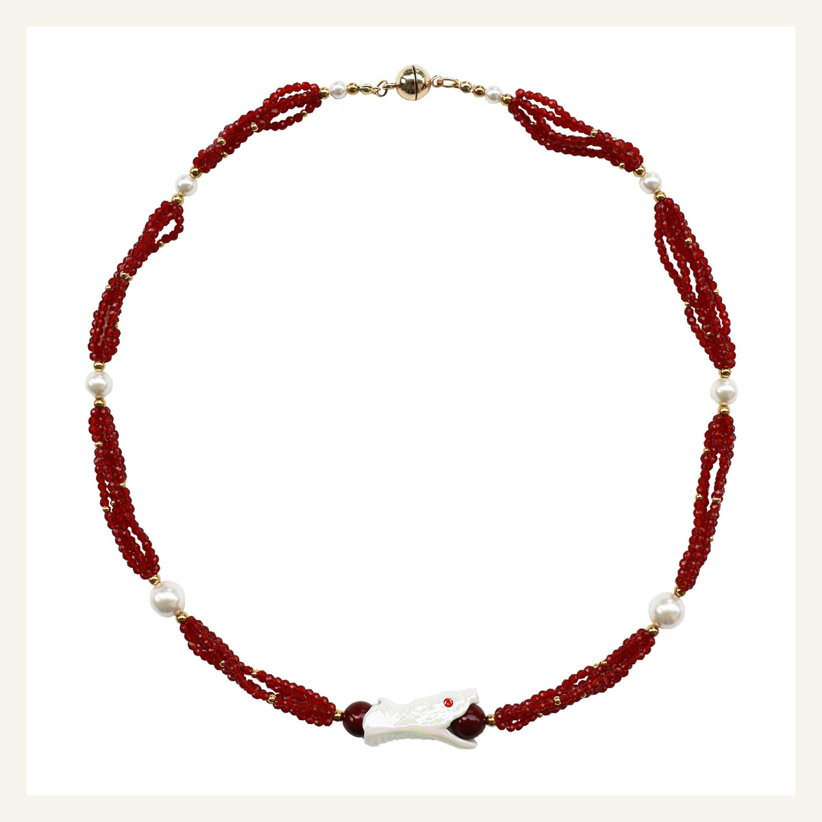 ORVENIOR Berry Snake Full-Feast Beaded Necklace for Women PT02