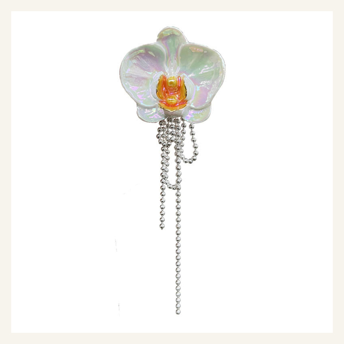 ORVENIOR Orchid Flower Fringe Brooch for Women PT02