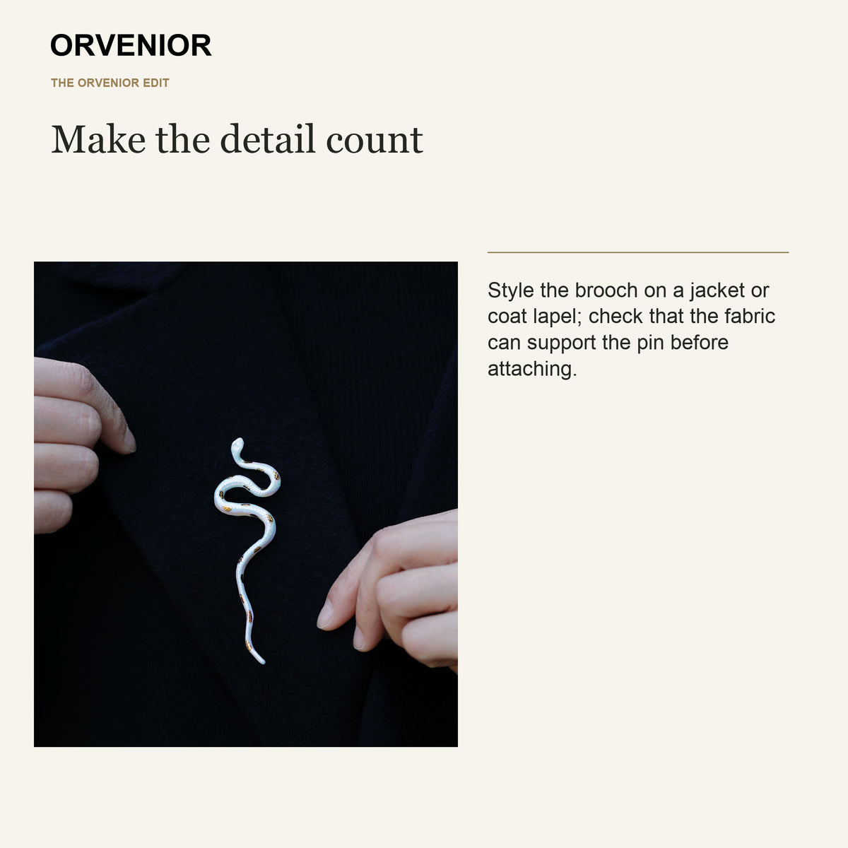 ORVENIOR Spotted Snake Statement Brooch for Women PT06 styling