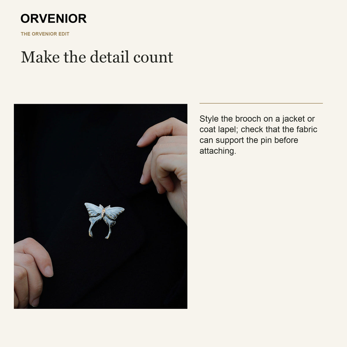 ORVENIOR Butterfly Statement Brooch for Women PT06 styling