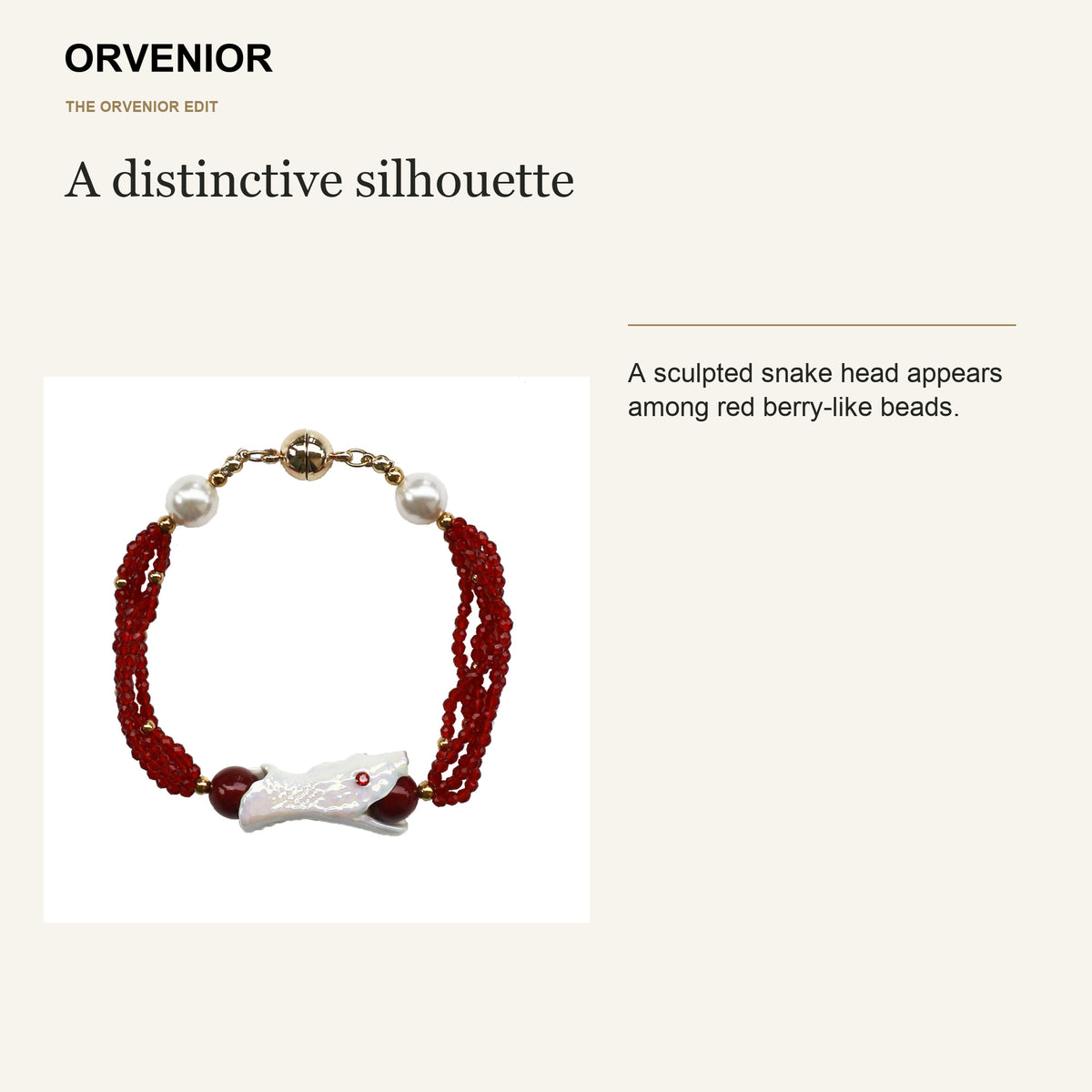 ORVENIOR Berry Snake Beaded Bracelet for Women PT04 design