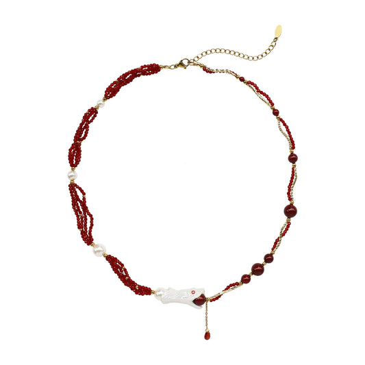ORVENIOR Berry Snake Half-Feast Beaded Necklace for Women MAIN