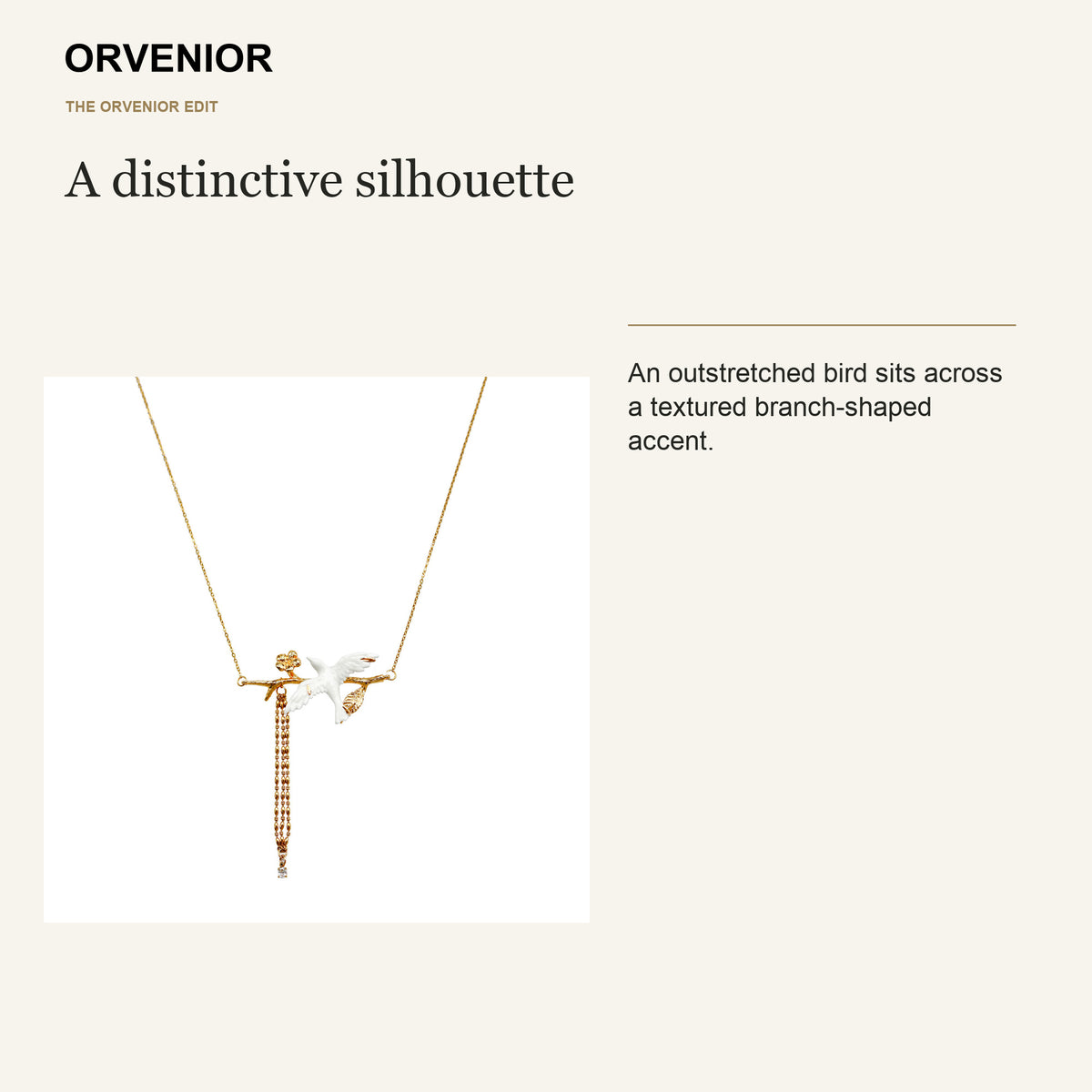 ORVENIOR Bird and Branch Tassel Necklace for Women PT04 design