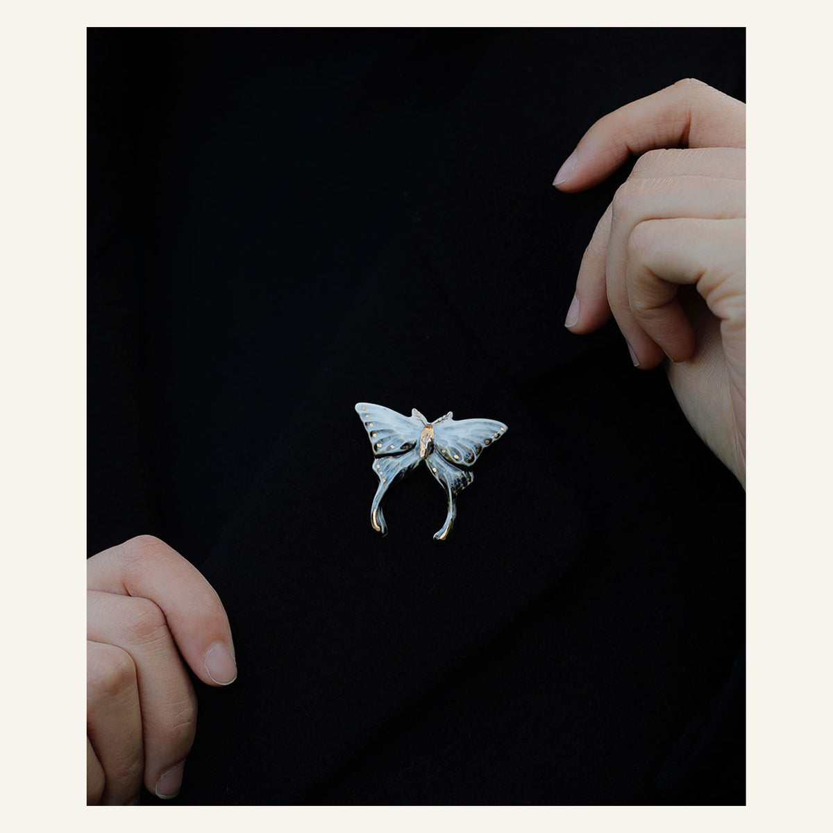 ORVENIOR Butterfly Statement Brooch for Women PT01