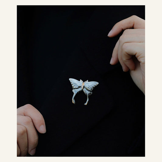 ORVENIOR Butterfly Statement Brooch for Women PT01