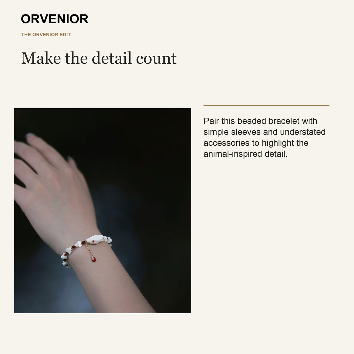 ORVENIOR Spine Snake Beaded Bracelet for Women PT06 styling