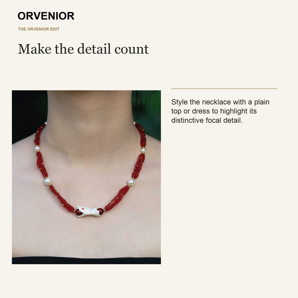 ORVENIOR Berry Snake Full-Feast Beaded Necklace for Women PT06 styling