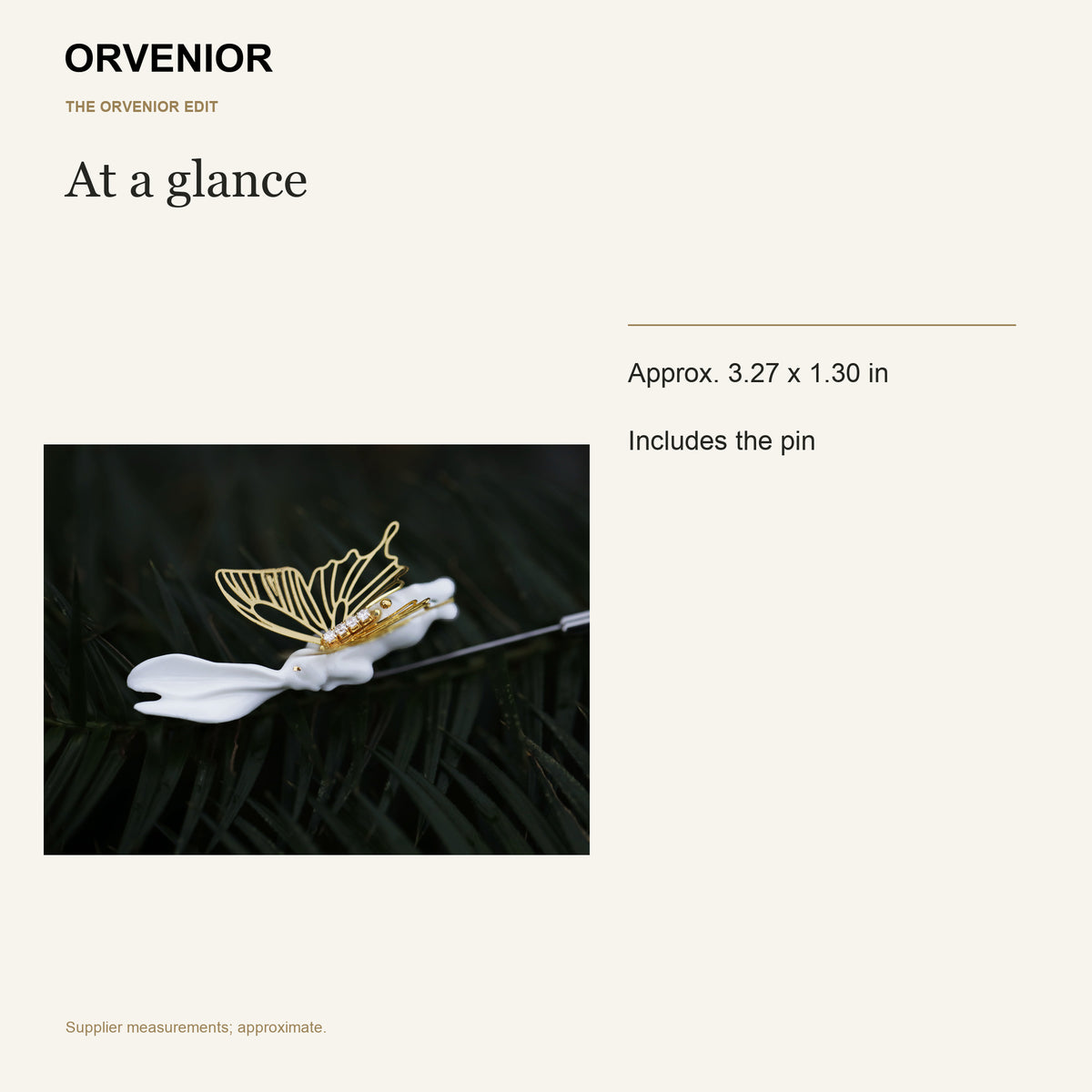 ORVENIOR Winged White Rabbit Stick Brooch for Women PT05 details