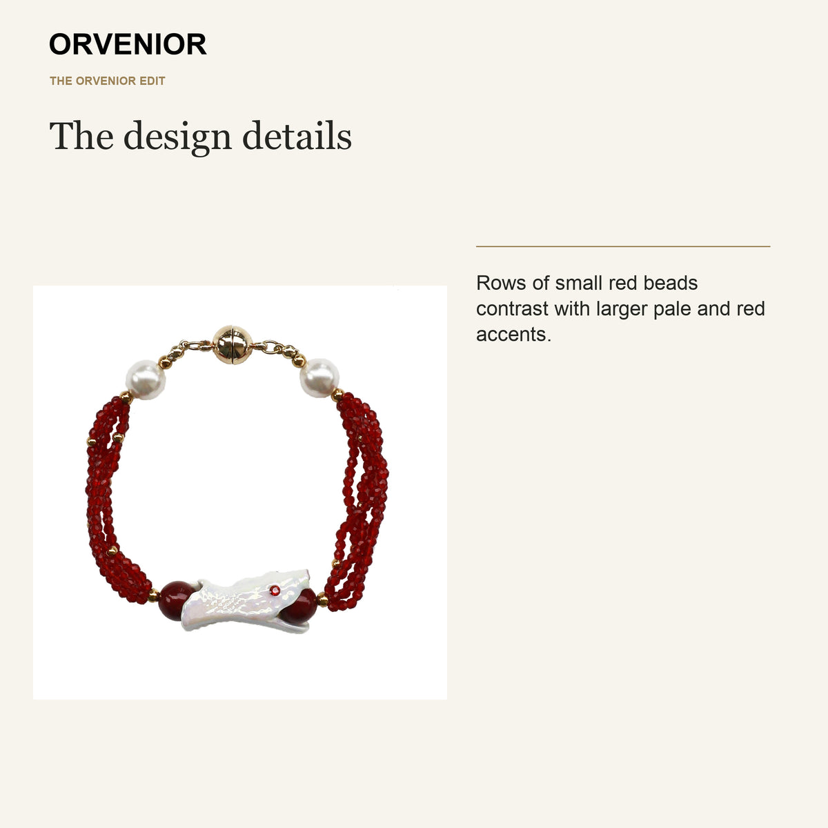 ORVENIOR Berry Snake Beaded Bracelet for Women PT05 details