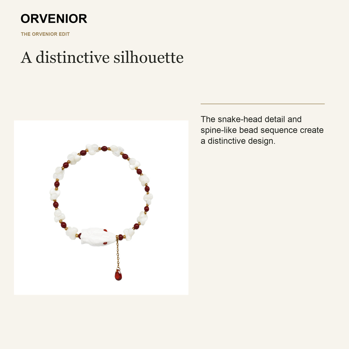 ORVENIOR Spine Snake Beaded Bracelet for Women PT04 design