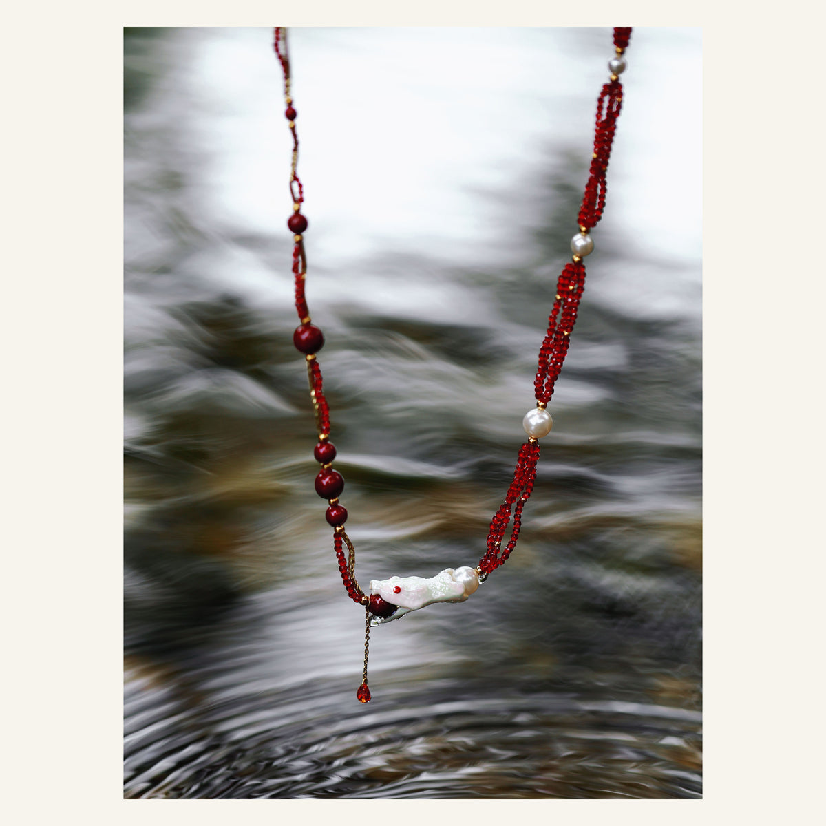 ORVENIOR Berry Snake Half-Feast Beaded Necklace for Women PT03
