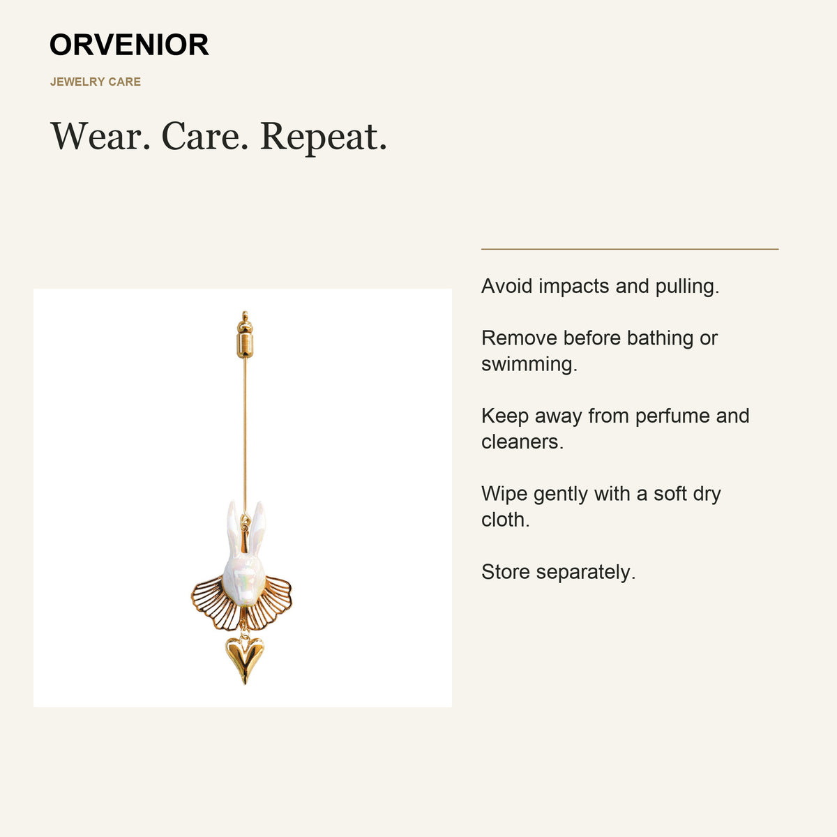 ORVENIOR Rabbit and Heart Stick Brooch for Women PT07 care