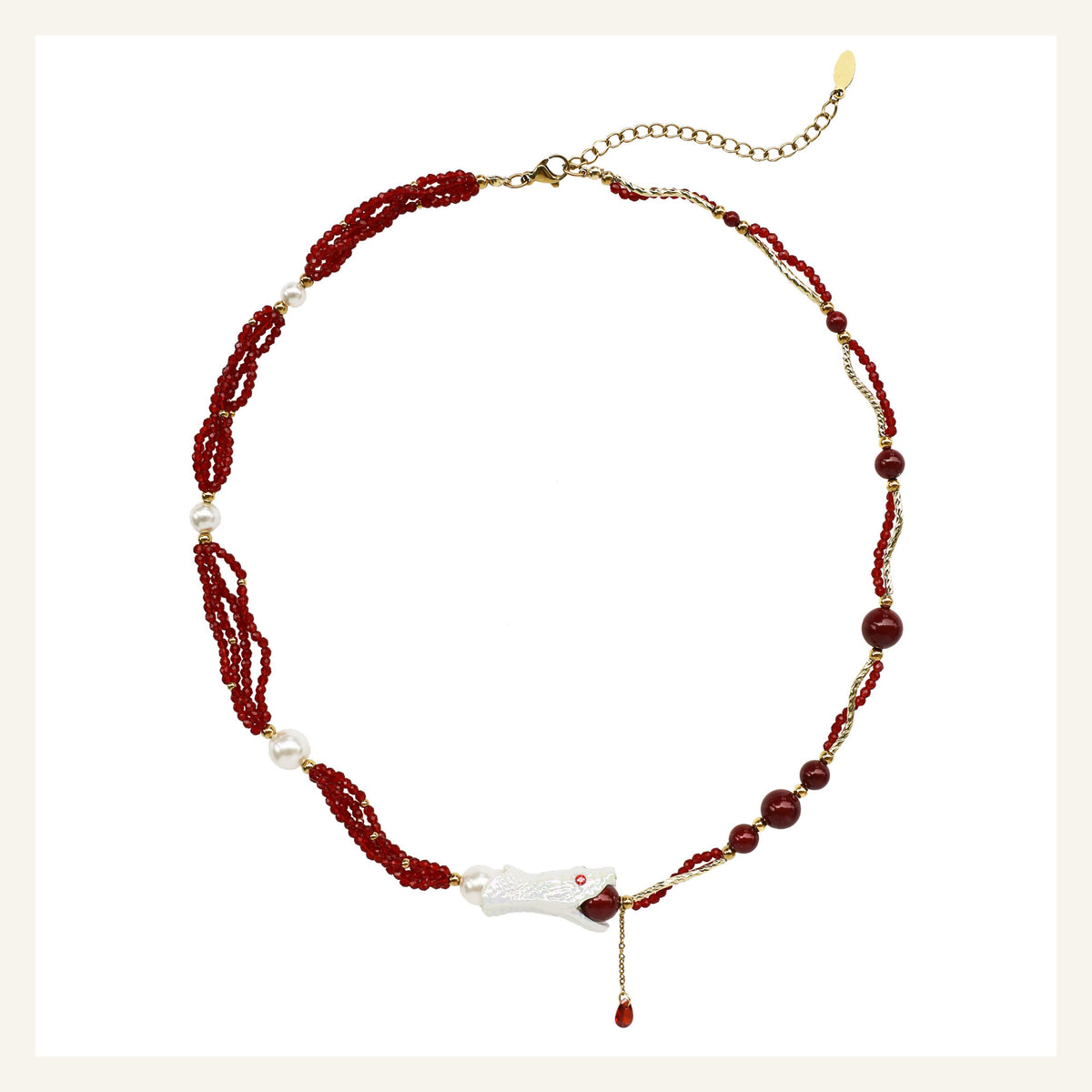 ORVENIOR Berry Snake Half-Feast Beaded Necklace for Women PT02