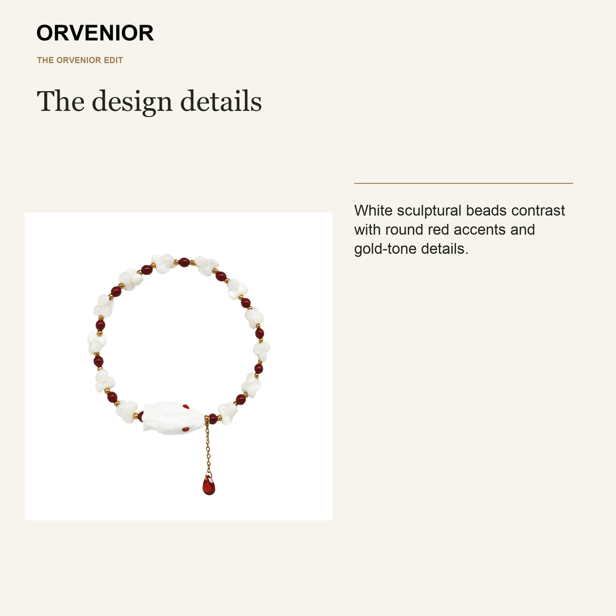 ORVENIOR Spine Snake Beaded Bracelet for Women PT05 details