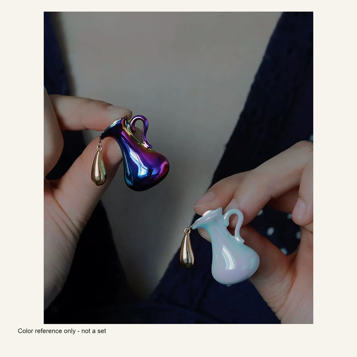 ORVENIOR Tilted Pitcher Droplet Brooch for Women PT01