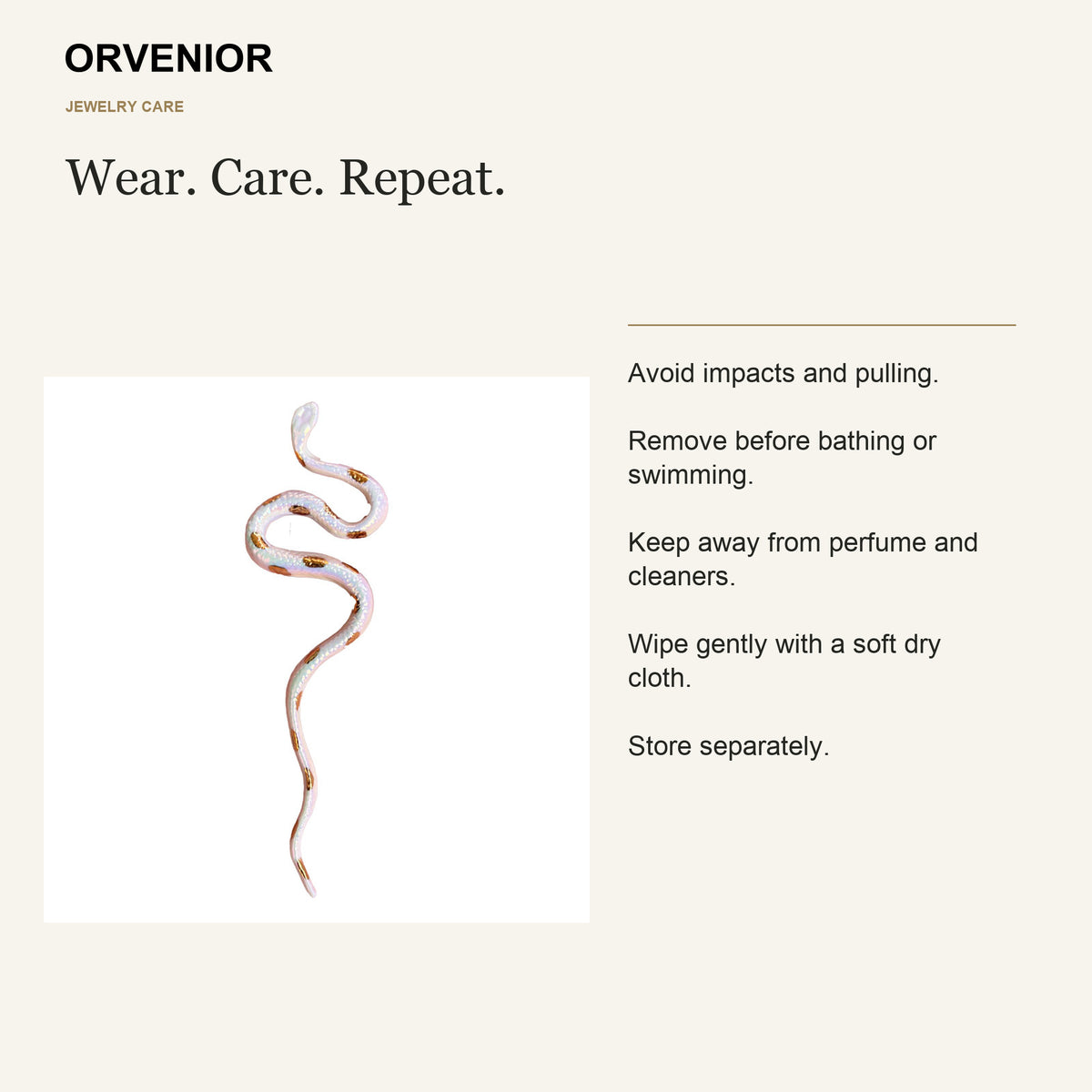 ORVENIOR Spotted Snake Statement Brooch for Women PT07 care