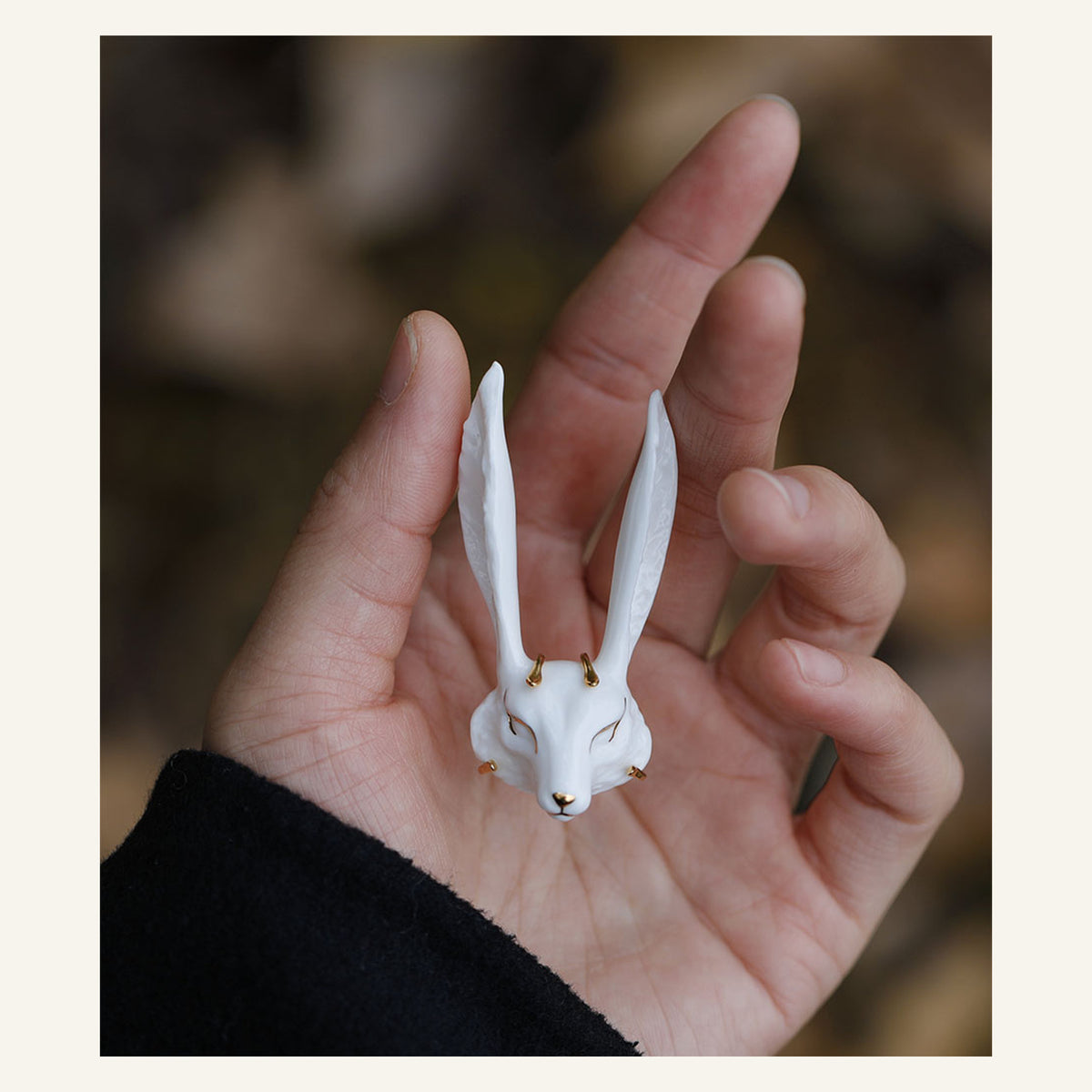 ORVENIOR Sleeping Fox Statement Ring for Women PT03