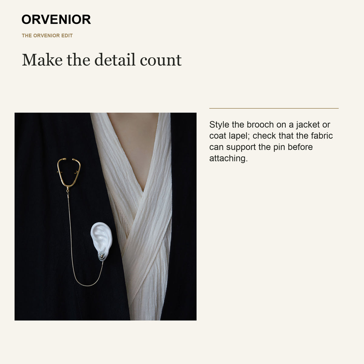 ORVENIOR Stethoscope and Ear Chain Brooch for Women PT06 styling
