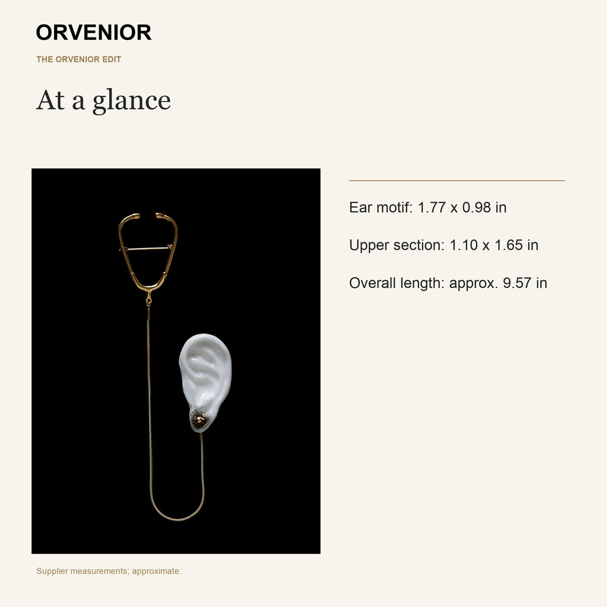 ORVENIOR Stethoscope and Ear Chain Brooch for Women PT05 details