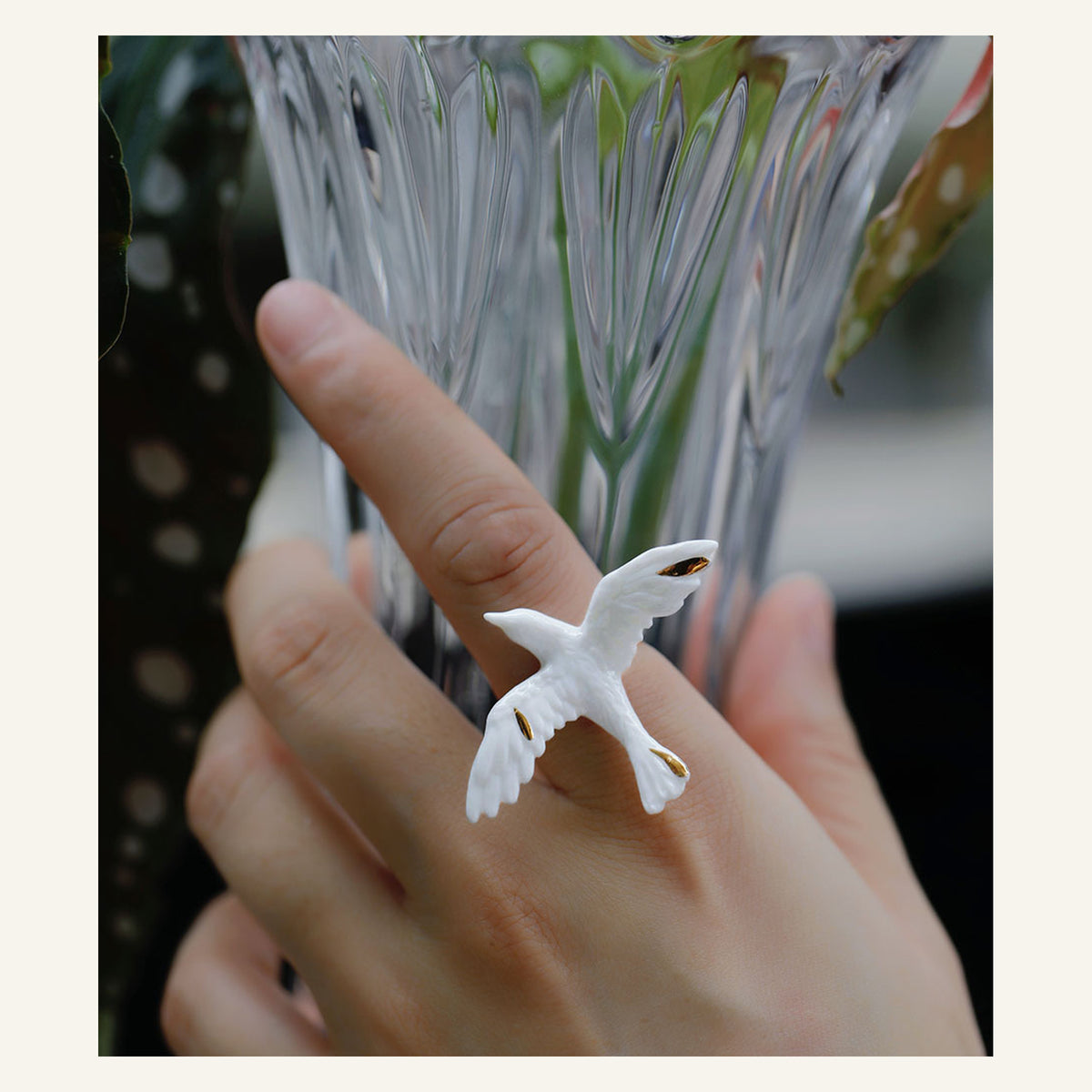 ORVENIOR Flying Bird Statement Ring for Women PT01